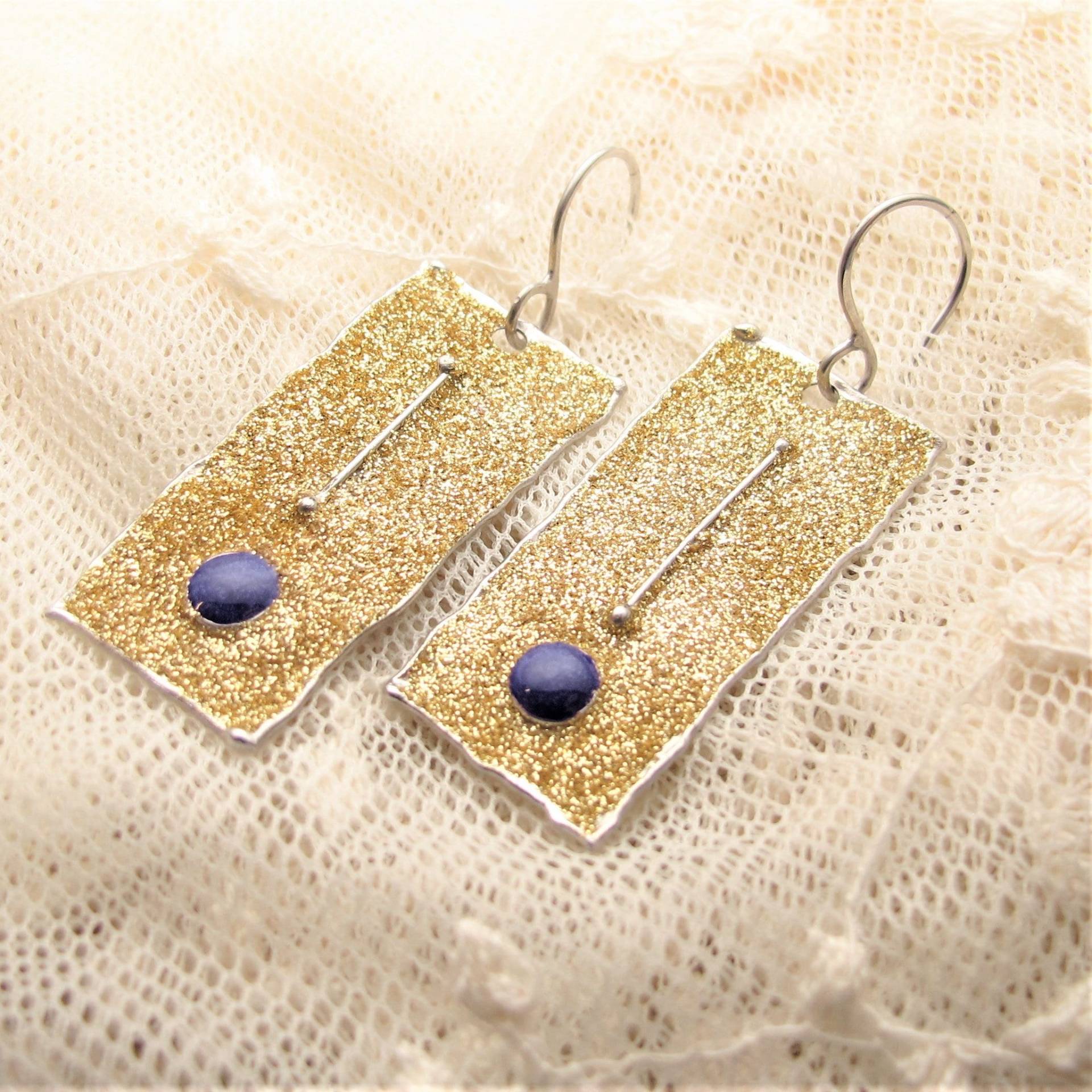 Glitzer Emaille Ohrring Elegant Helles Gold von ColorSwing