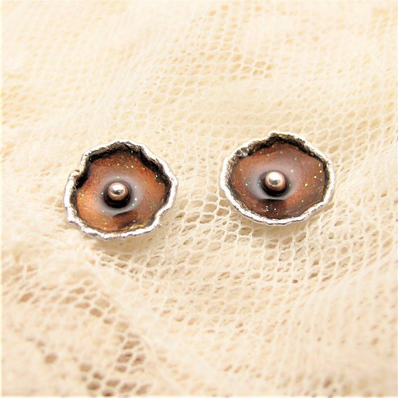 Ohrring Kreis Emaille Bemalt Karamell Braun Ohrring Kreis Emaille Bemalt Karamell Braun von ColorSwing