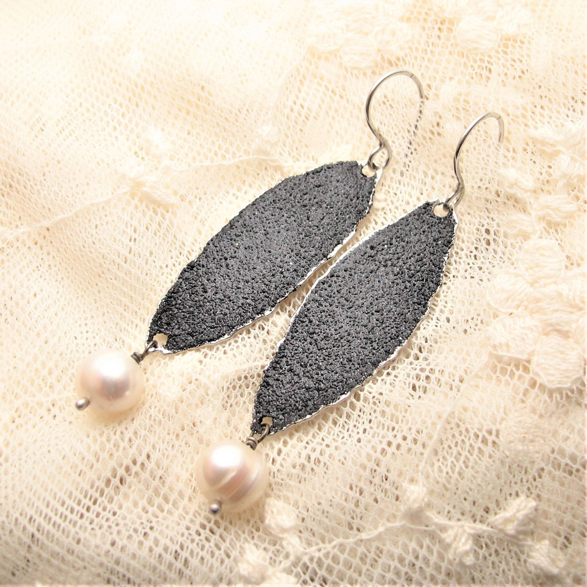 Schwarze Perle Glitzer Emaille Anhänger Ohrring, Elegante Und Helle Ohrringe, Schimmernde Abendohrringe, Hochzeit Ohrringe von ColorSwing