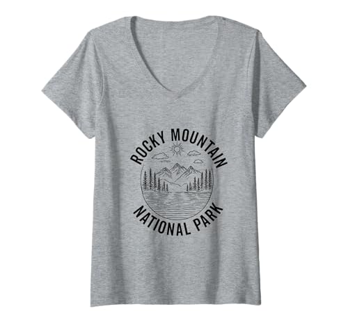 Damen Colorado Rocky Mountain National Park Souvenir Männer Frauen T-Shirt mit V-Ausschnitt von Colorado Rocky Mountain National Park Souvenirs