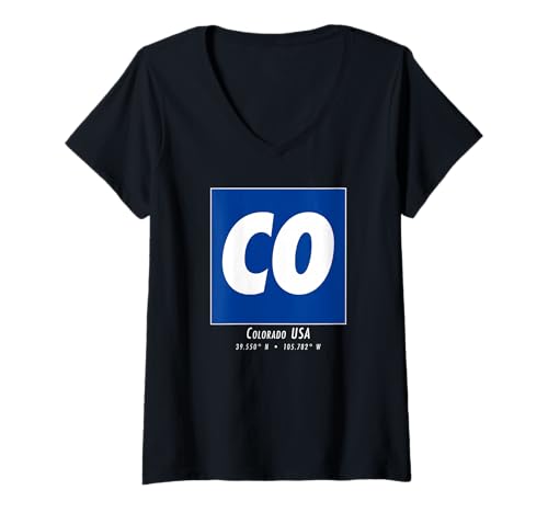 Damen Colorado Souvenir CO Vintage-Reisen in die Rocky Mountains T-Shirt mit V-Ausschnitt Damen Colorado Souvenir CO Vintage-Reisen in die Rocky Mountains T-Shirt mit V-Ausschnitt von Colorado Underground