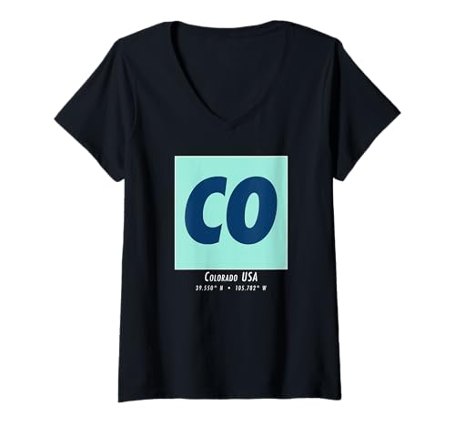 Damen Colorado Wandern & Skifahren CO Vintage Mountain Sports T-Shirt mit V-Ausschnitt Damen Colorado Wandern & Skifahren CO Vintage Mountain Sports T-Shirt mit V-Ausschnitt von Colorado Underground