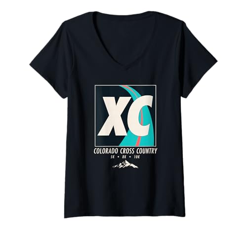 Damen Colorado XC-Bergläufer im Vintage-Lauf im Langlaufstil T-Shirt mit V-Ausschnitt Damen Colorado XC-Bergläufer im Vintage-Lauf im Langlaufstil T-Shirt mit V-Ausschnitt von Colorado Underground