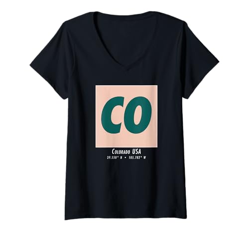 Damen Souvenir aus Colorado, Colorado, im Vintage-Stil, Hometown Pride T-Shirt mit V-Ausschnitt Damen Souvenir aus Colorado, Colorado, im Vintage-Stil, Hometown Pride T-Shirt mit V-Ausschnitt von Colorado Underground