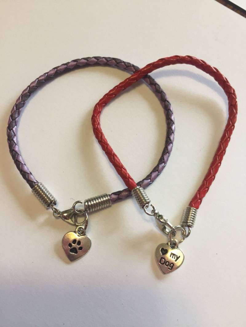 I Herz Mein Hund Geflochtenes Leder Bettelarmband von ColoradoHorseTracks