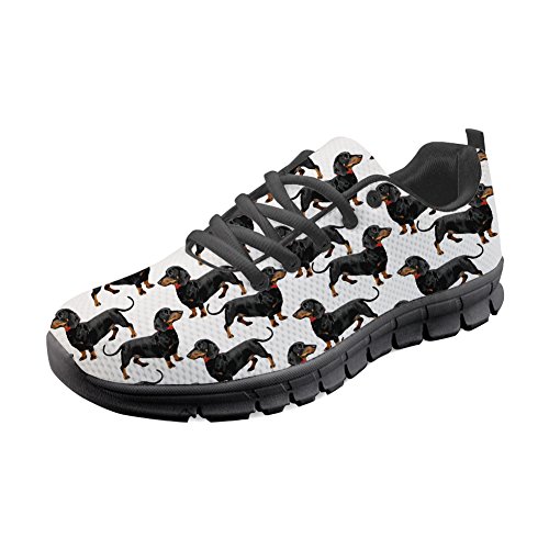 Coloranimal Air Mesh Leichte Turnschuhe Teenager Mädchen Jungen Komfortabel Gut belüftet Trail Flats Lustige Tier Dackel Hund Puzzle rutschfeste Tennisschuhe EU Größe 39 von Coloranimal