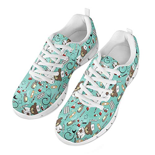 Coloranimal Athletic Sports Fashion Sneakers Nette Krankenschwester Bär Gedruckt Outdoor Gehen Leicht Gehen Lace-up Flache Schuhe Schuhe EU Größe 38 von Coloranimal