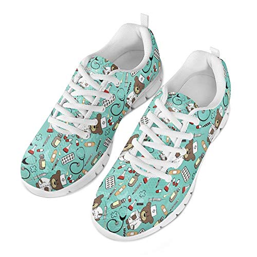 Coloranimal Athletic Sports Fashion Sneakers Nette Krankenschwester Bär Gedruckt Outdoor Gehen Leicht Gehen Lace-up Flache Schuhe Schuhe EU Größe 41 von Coloranimal