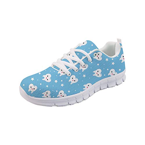 Coloranimal Blue Cartoon Zahnarzt Gedruckte Schnürschuhe Go Easy Walking Sneakers Casual DailyShoes Air Mesh Leichte Running Walking Casual DailyShoes EU Größe 38 von Coloranimal