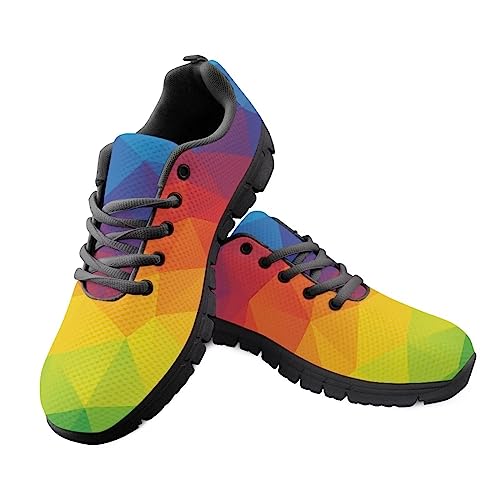 Coloranimal Bunte Geometrie Damen Sport Nicht Rutschen Mesh Athletische Schuhe Lehrer Freizeitschuhe Leichte Athletische Schuhe EU 42 von Coloranimal
