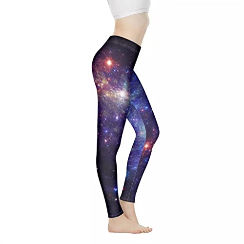 Coloranimal Damen-Leggings mit hoher Taille, Bauchkontrolle, Yogahose, Damen, Mädchen, Bauchkontrolle, Workout-Hose, weiche Leggings (XS-3XL, Galaxy, XXX-Large von Coloranimal