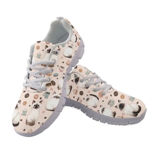 Coloranimal Damen-Turnschuhe, Slip-On-Wanderschuhe, bequeme Lauf-Sneaker, leichte Netz-Turnschuhe für drinnen und draußen, Donut Coffee Cat Cartoon, 40 EU Coloranimal Damen-Turnschuhe, Slip-On-Wanderschuhe, bequeme Lauf-Sneaker, leichte Netz-Turnschuhe für drinnen und draußen, Donut Coffee Cat Cartoon, 40 EU von Coloranimal