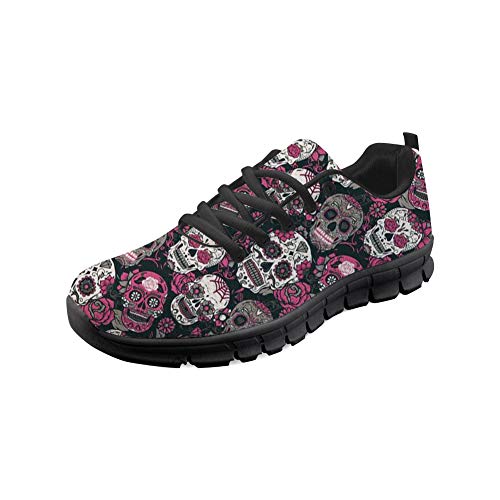 Coloranimal Durable Ladies DailyShoes Zuckerschädel Puzzle Runner Sneakers Flats -Größe EU40 von Coloranimal