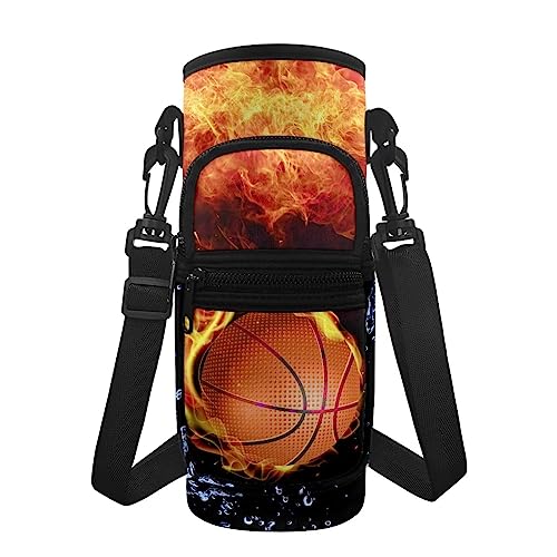 Coloranimal Feuer-Baseball-Flaschenträger für Outdoor-Sport, Wandern, Laufen, Kinder Jungen Wasserhalter Tasche mit verstellbarem Schultergurt von Coloranimal