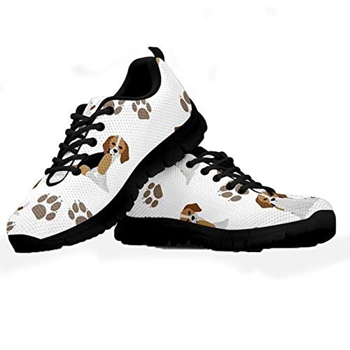 Coloranimal Frauen Männer Straße Laufen Jogging Turnschuhe Lustige Tier Beagle Printed Outdoor Sports Gehen Leicht Gehen Wohnungen Leichte Schnürschuhe Mesh EU Größe 41 von Coloranimal