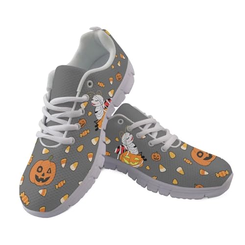 Coloranimal Halloween-Schuhe für Damen, Schnürschuhe, Wanderschuhe, bequeme Halloween-Thema, Fitness-Turnschuhe mit rutschfester Sohle, Halloween Candy Pumpkin Grey, 40 EU Coloranimal Halloween-Schuhe für Damen, Schnürschuhe, Wanderschuhe, bequeme Halloween-Thema, Fitness-Turnschuhe mit rutschfester Sohle, Halloween Candy Pumpkin Grey, 40 EU von Coloranimal