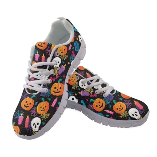 Coloranimal Halloween-Schuhe für Damen, Schnürschuhe, Wanderschuhe, bequeme Halloween-Thema, Fitness-Turnschuhe mit rutschfester Sohle, Halloween-Kürbis-Totenkopf-Kerze, 40 EU Coloranimal Halloween-Schuhe für Damen, Schnürschuhe, Wanderschuhe, bequeme Halloween-Thema, Fitness-Turnschuhe mit rutschfester Sohle, Halloween-Kürbis-Totenkopf-Kerze, 40 EU von Coloranimal
