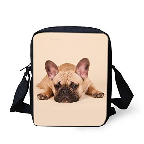 Coloranimal Kawaii Französisch Bulldogge Handtasche Teenager Schulter Crossbody Tote Geldbörse Geschenk Kleine Umhängetasche mit verstellbar von Coloranimal