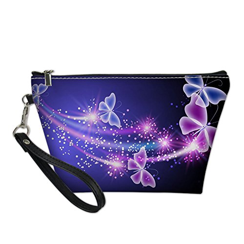 Coloranimal Kleine Kulturtasche für Damen, Make-up-Tasche, Schmetterlingsdruck, Reißverschluss-Tasche, Schmetterling 5, 21.5cm(L)x14.5cm(H)x6.5cm(W), Kosmetiktasche von Coloranimal