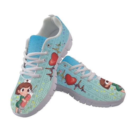 Coloranimal Krankenschwester Print Frauen Schuhe Laufschuhe Schuhe Schnürung Tennisschuhe Leichte Slip-on Krankenschwester Schuhe 36EU von Coloranimal