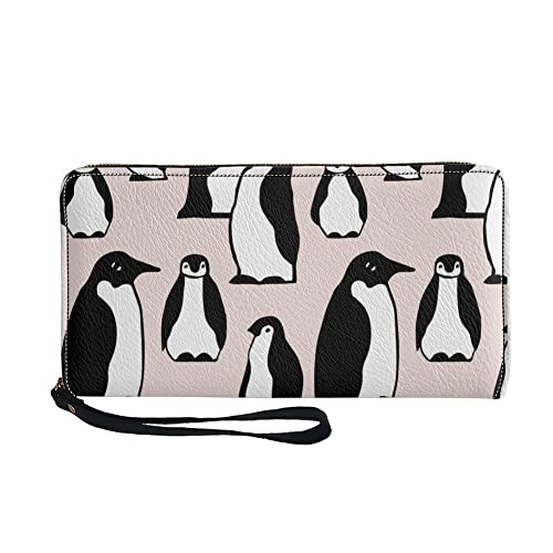 Coloranimal Lange Damen-Geldbörse mit Handschlaufe, Ledergeldbörse, Clutch, Handtasche, Entzückender Pinguin, Einheitsgröße von Coloranimal