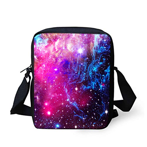 Coloranimal Mini Messenger Bag Schulter Außenreise Lässige Umhängetaschen Sternennacht Galaxy Kleine Schultasche von Coloranimal