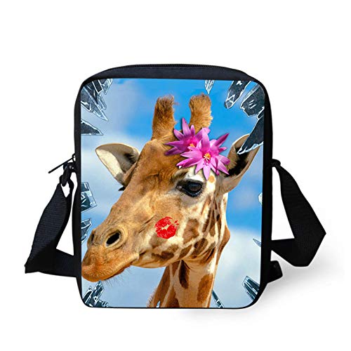 Coloranimal Modische 3D-Tier-Tasche/-tasche für Damen, kleine Umhängetasche, (Giraffenmuster), Small von Coloranimal