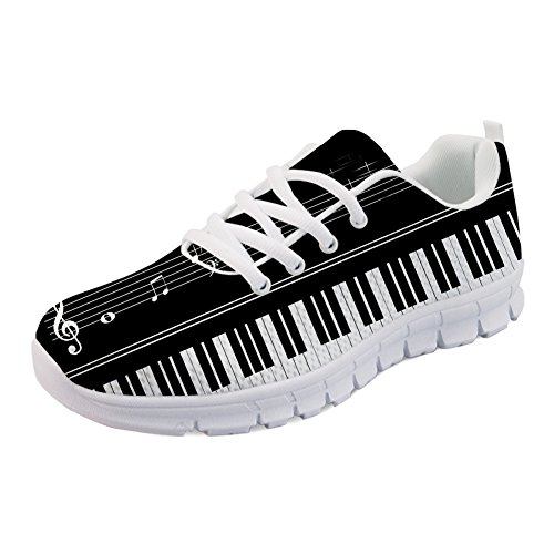 Coloranimal Music Notes with Piano Keyboard Jogging Running Walking Sneakers(Black) EU38 von Coloranimal