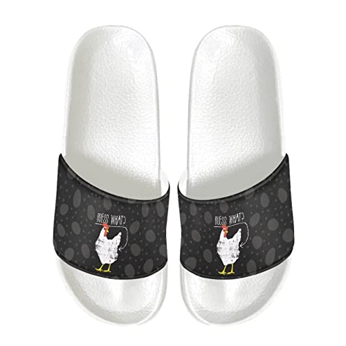 Coloranimal Niedliche Huhn Tier Mode Sandalen Unisex Slip On Frauen Slipper für Sommer offene Zehe flachen Strand Flip Flop EU 43 von Coloranimal