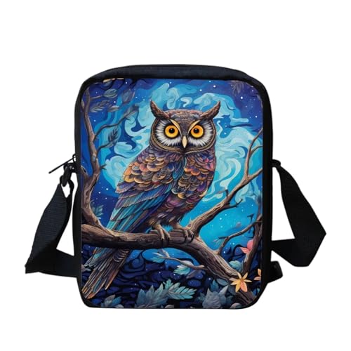 Coloranimal Süße Umhängetasche für Hunde und Katzen, Denim-Druck, Galaxy Eule, Einheitsgröße von Coloranimal