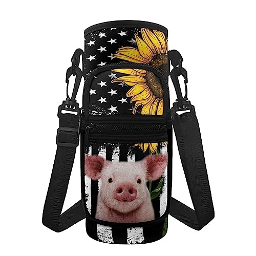 Coloranimal Niedliche Schwein-Flaschen-Tragetasche, staubdicht, Wasserflaschenhalter, Tasche für Jungen und Mädchen, isolierte Flaschen-Tragetasche, Umhängetasche von Coloranimal