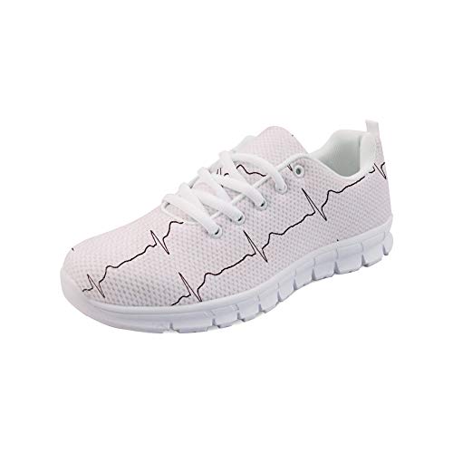 Coloranimal Outdoor Sports Jogging Leichte Turnschuhe für Damen Damenmode Herzschlag Muster Straße Fuß Wohnungen Durable Lace-up Footwear-EU Größe 41 von Coloranimal