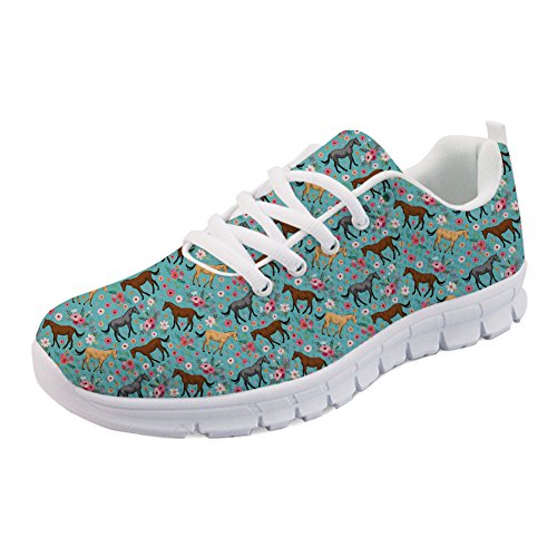 Coloranimal Quarter Horse Flower Frauen Jogger Running Walking Flat Sneakers EU37 von Coloranimal