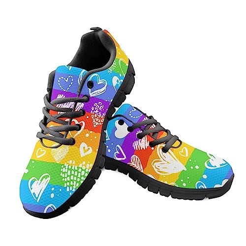 Coloranimal Regenbogen Lovey Damen Sneaker Mesh Athletic Walking Schuhe Flache Schuhe atmungsaktiv Sportschuhe EU 36 von Coloranimal