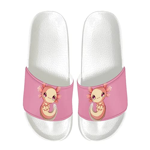 Coloranimal Rosa Axolotl Frauen Pantoffeln Anti-Rutsch Haus Slide Hausschuhe Flache Weiche Sommer Strand Flip-Flops für Indoor Outdoor Pool EU 36 von Coloranimal