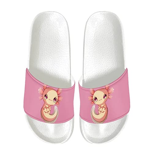 Coloranimal Rosa Axolotl Frauen Pantoffeln Anti-Rutsch Haus Slide Hausschuhe Flache Weiche Sommer Strand Flip-Flops für Indoor Outdoor Pool EU 42 von Coloranimal