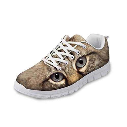 Coloranimal Running Jogging Schnürschuhe Sneakers Luftkissen Leichte Road Walking Flats für Damen Kawaii 3D Animal Cat Pattern Schuhe EU41 von Coloranimal