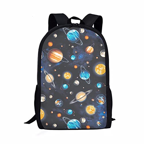 Coloranimal Schülerrucksack Jungen Mädchen Schultertasche Schultasche Tier Wolf Schädel Muster Büchertasche Sport Taschen Kind Büchertasche, Universum, One size von Coloranimal