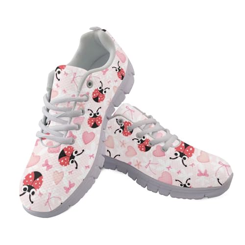 Coloranimal Sneakers für Damen, Schnürschuhe, Laufschuhe, Sportschuhe, Slipper, Tennis, Turnschuhe, modische Sneaker für Sport, Niedliches Liebesherz Marienkäfer-Cartoon, 42 EU Coloranimal Sneakers für Damen, Schnürschuhe, Laufschuhe, Sportschuhe, Slipper, Tennis, Turnschuhe, modische Sneaker für Sport, Niedliches Liebesherz Marienkäfer-Cartoon, 42 EU von Coloranimal