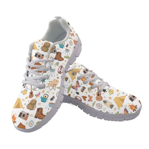 Coloranimal Sneakers für Damen, Wanderschuhe, Laufschuhe, mit rutschfester Sohle, bequeme Jogging-Tennisschuhe, Camping Weiß, 37 EU von Coloranimal