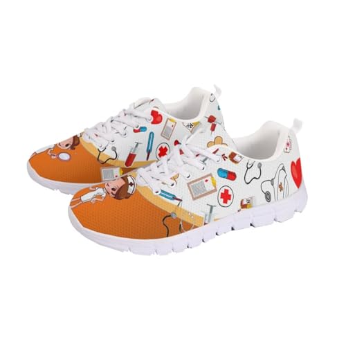 Coloranimal Sneakers für Damen, leicht, Damen-Sneaker, Walking-Sneaker, bequem, Laufen, Joggen, rutschfeste Sportschuhe, Farbe: Rot, 42 EU von Coloranimal