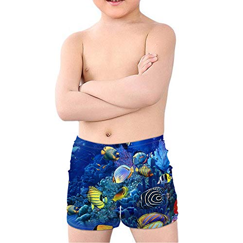 Coloranimal Teenager Boy Cool Animal T-Rex Dinosaurier Badehose Batjing Anzug Strand Board Shorts Swinwear Quick Dry 5-14Y, Untersee-Tier, 9-10 Jahre von Coloranimal