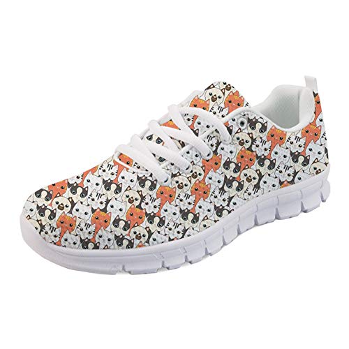 Coloranimal Teenager Mädchen Casual DailyShoes Gym Sport Go Easy Walking Wohnungen Air Mesh Leichte Laufschuhe Frühling Herbst Bequeme Schnürschuhe EU Größe 41 von Coloranimal