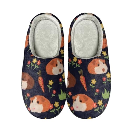 Coloranimal Unisex Haus Hausschuhe Meerschweinchen Slipper Jungen Mädchen Hausschuhe Leichte warme Fleece Winter Home Slipper Flache Anti Rutsch Frauen Slipper Erwachsener 37-38EU von Coloranimal