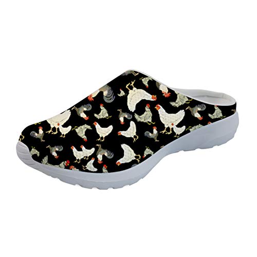 Coloranimal Wherever Slip On Sandalen süße Cartoon Huhn Familie Hausschuhe bequem, - Huhn bedruckt 1 - Größe: 40 EU von Coloranimal