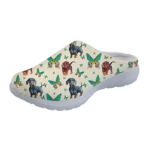 Coloranimal Wherever Slip-on Sandalen Cute Cartoon Hühnerfamilie Hausschuhe bequem, - Schmetterling Dackel - Größe: 39 EU von Coloranimal