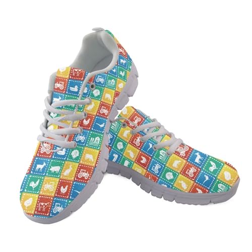 Pynewomyt Damen-Wanderschuhe, leicht, athletisch, Sneaker, Workout, Low-Top, Tennisschuhe mit rutschfester Sohle, Sport-Sneaker, Farbe: kariert, Tierverkehr, 42 EU Pynewomyt Damen-Wanderschuhe, leicht, athletisch, Sneaker, Workout, Low-Top, Tennisschuhe mit rutschfester Sohle, Sport-Sneaker, Farbe: kariert, Tierverkehr, 42 EU von Coloranimal