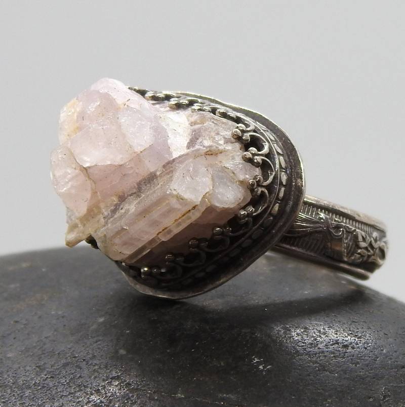 Pink Crystal Matrix Ring in Sterling Silber-Größe 6, 5 von ColoredRock
