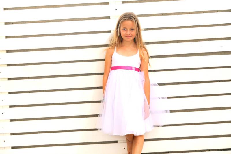 (Sommer Twirlend Weißem Tüll Blumenkleid von ColoresForYou