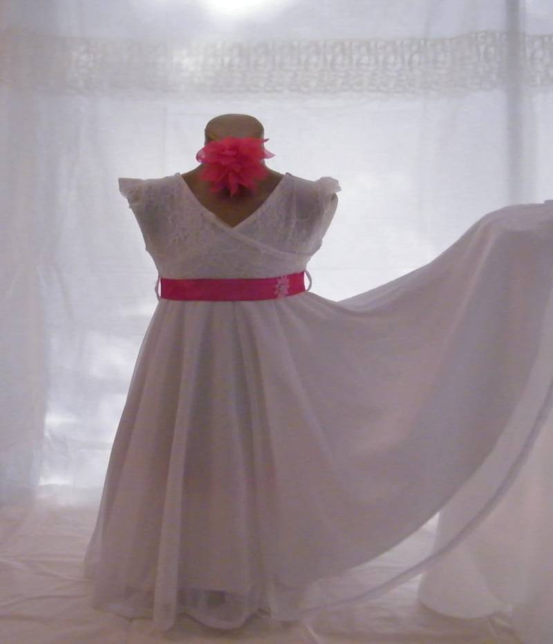 Prinzessin Kleid - Weißem Tüll Und Spitze-Kleid Für Mädchen Sommer Twirlend Weißer Spitze Tüll-Kleid Weiss Blumenmädchen von ColoresForYou